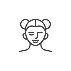 Stylish women hairstyle line icon. linear style sign for mobile concept and web design. Female hairstyle outline vector icon. Symbol, logo illustration. Vector graphics