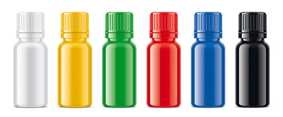 Colored Medical Bottles set. Non-transparent version. 
