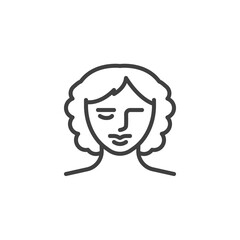 Female hairstyle line icon. linear style sign for mobile concept and web design. Trendy Women's Hairstyle outline vector icon. Symbol, logo illustration. Vector graphics