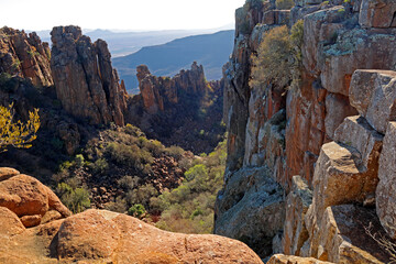 Landscape view of the scenic Valley of desolation, Camdeboo National Park, South Africa.