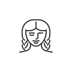 Female hairstyle line icon. linear style sign for mobile concept and web design. Stylish women hairstyle outline vector icon. Symbol, logo illustration. Vector graphics