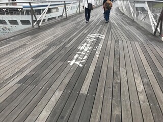 walking on the bridge