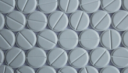 White pills. Background of white pills