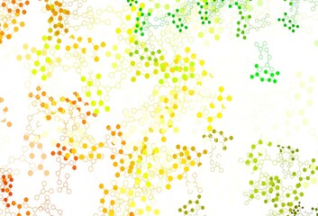 Light Green, Yellow vector pattern with artificial intelligence network.