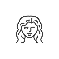 Fashion women hairstyle line icon. linear style sign for mobile concept and web design. Stylish woman Hairstyle outline vector icon. Symbol, logo illustration. Vector graphics