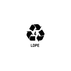 Fototapeta premium plastic recycle icon vector symbol