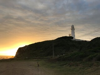 lighthouse at sunset