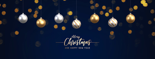 3D rendering Christmas background with balls	