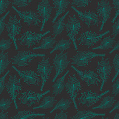 Spidery Peacock Feathers blue gray