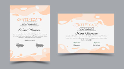 Fototapeta na wymiar Modern certificate on a cute pink pastel color theme
