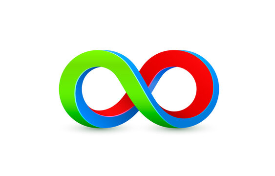 Infinity color icon, sign element geometric, Vector