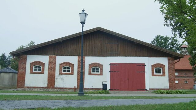 Former Stables Building in Hugo Scheu Manor in Silute, Lithuania.