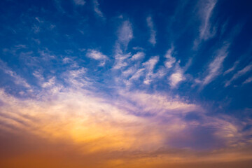 Naklejka na ściany i meble sunset sky with clouds background