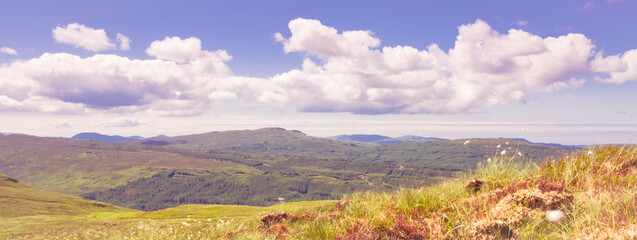 Beautiful panoramic images from isle of skye island in the Highlands of Scotland - amazing views, breathable,storm, dark clouds, a real celebration of nature - enjoy the wilderness