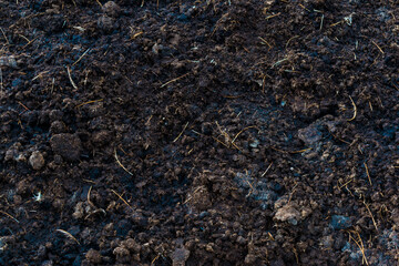 a pile of manure on the field