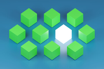 Fototapeta na wymiar Modern Cube Wallpaper. Minimal Technology Background