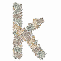 一万円札と100ドル札でアルファベットの小文字