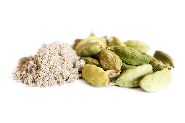 Cardamom isolated on white background