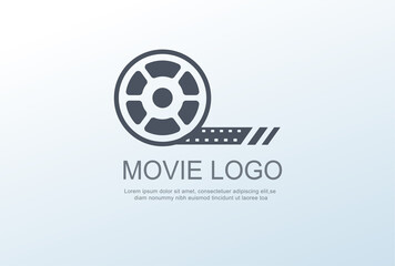Movie logo design concept. Template web icon for cinema poster, banner, title and film projector.