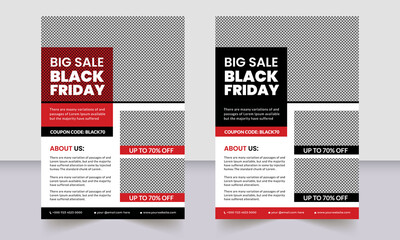 Corporate Business Black Friday Sale Flyer Template Design For Poster, Advertisement, Offer, Discount, Promo.