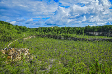 Fototapeta na wymiar Scenic landscape of the Dukinsky quarry