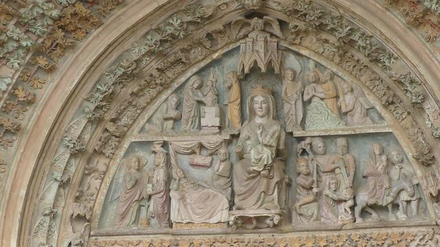 Portico of the Church of Santa Maria La Real in Olite, Navarra