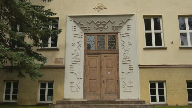 Decorative Ornaments On The Door In Silute First Gymnasium