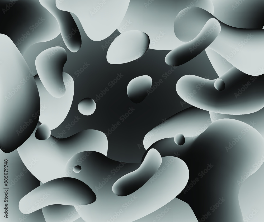 Aufkleber abstract geometric shapes like in lava lamp. futuristic cover with liquid organic smooth blobs.