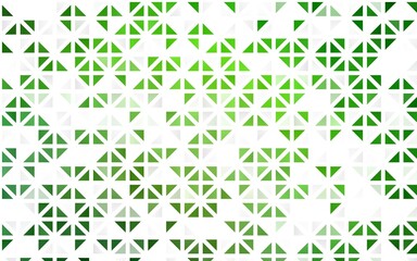 Light Green vector seamless template with crystals, triangles.