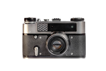 retro camera of the 20th century on a white background