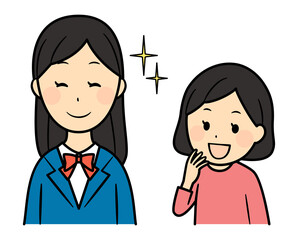 illustration of girl looking mature