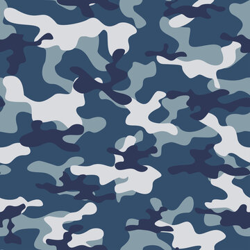 
Blue army camouflage vector background military template stylish