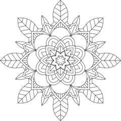 Easy Mandala coloring book simple and basic for beginners, seniors and children. Set of Mehndi flower pattern for Henna drawing and tattoo. Decoration in ethnic oriental, Indian style.
