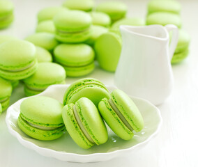 Macaroni, French dessert, with apricots and chocolate.