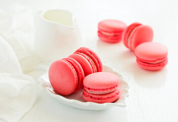 Macaroni, French dessert, with apricots and chocolate.