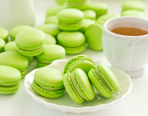 Macaroni, French dessert, with apricots and chocolate.