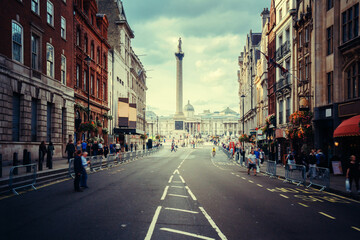 Fototapeta premium Streets of London, empty road, UK