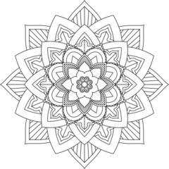 Easy Mandala coloring book simple and basic for beginners, seniors and children. Set of Mehndi flower pattern for Henna drawing and tattoo. Decoration in ethnic oriental, Indian style.