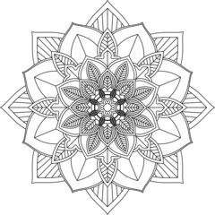 Easy Mandala coloring book simple and basic for beginners, seniors and children. Set of Mehndi flower pattern for Henna drawing and tattoo. Decoration in ethnic oriental, Indian style.