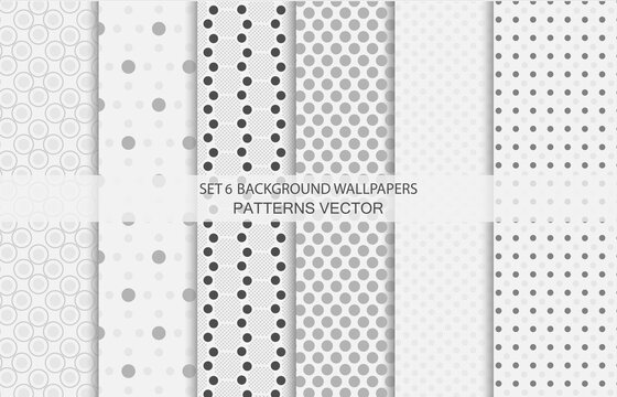 Set 6 Background Wallpapers Pattern Vector White Black Gray color Abstract style