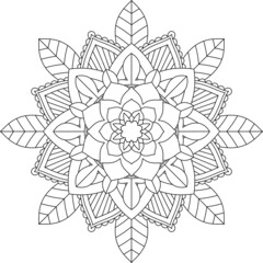 Easy Mandala coloring book simple and basic for beginners, seniors and children. Set of Mehndi flower pattern for Henna drawing and tattoo. Decoration in ethnic oriental, Indian style.