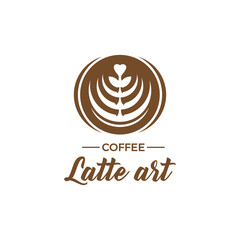 Coffee latte art vector.