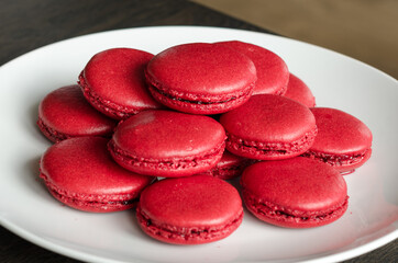Tasty red Macarons home baked