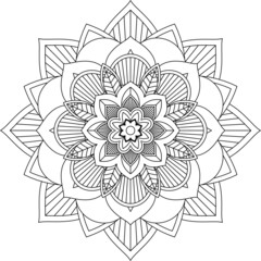 Easy Mandala coloring book simple and basic for beginners, seniors and children. Set of Mehndi flower pattern for Henna drawing and tattoo. Decoration in ethnic oriental, Indian style.