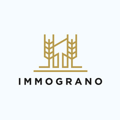 abstract grain logo. city icon
