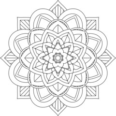 Easy Mandala coloring book simple and basic for beginners, seniors and children. Set of Mehndi flower pattern for Henna drawing and tattoo. Decoration in ethnic oriental, Indian style.