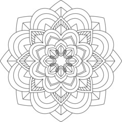 Easy Mandala coloring book simple and basic for beginners, seniors and children. Set of Mehndi flower pattern for Henna drawing and tattoo. Decoration in ethnic oriental, Indian style.