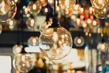 retro Edison light bulb decor close up