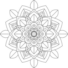 Easy Mandala coloring book simple and basic for beginners, seniors and children. Set of Mehndi flower pattern for Henna drawing and tattoo. Decoration in ethnic oriental, Indian style.