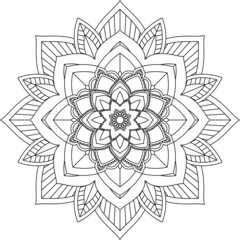 Easy Mandala coloring book simple and basic for beginners, seniors and children. Set of Mehndi flower pattern for Henna drawing and tattoo. Decoration in ethnic oriental, Indian style.
